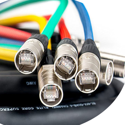 CAT6 Cable de Ethernet táctico Cuádruple cable blindado con antenas de 2' en cada extremo CAT6 Cable de Ethernet táctico