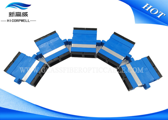 Adaptador de la fibra óptica del puerto del reborde de los componentes de la fibra óptica del duplex del SC UPC azulverde