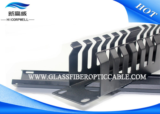 Caja plástica de la terminación de Ofc del metal, gestión de cable del soporte de estante de 19 pulgadas 1 U
