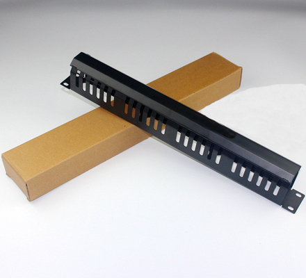 Caja plástica de la terminación de Ofc del metal, gestión de cable del soporte de estante de 19 pulgadas 1 U