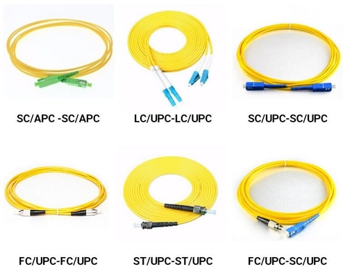 Fibra óptica al aire libre del cordón de remiendo del IEC 60794, cable amarillo del remiendo de la fibra del St Lc de Paintcoat