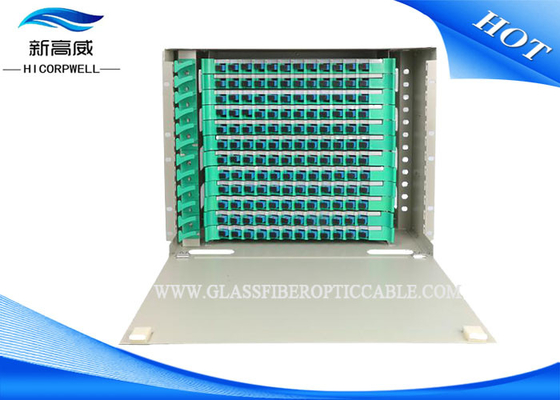 Equipos ópticos de la terminación de la fibra del panel de FTTH 144 adaptadores del SC de los puertos ODF ligeros