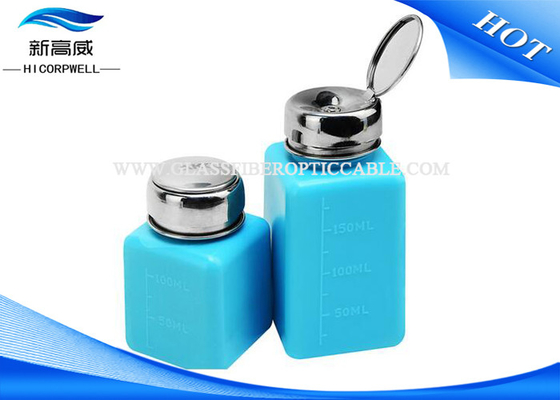HDPE azul de la botella 250ml del dispensador del alcohol de las herramientas para pruebas de la fibra de 120ml 180ml