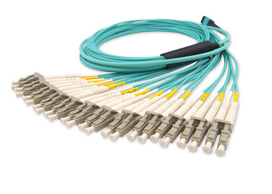 Cordón de remiendo con varios modos de funcionamiento de la fibra óptica del cable LSZH del tronco de la fibra óptica de MPO 100G QSFP OM3 OM4