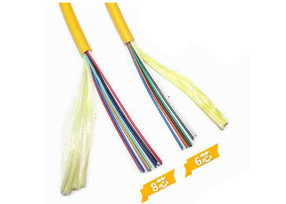 El cable óptico GJFJV 12/24 de la fibra de vidrio anaranjada quita el corazón al modo multi los 2KM a los 4KM por carrete