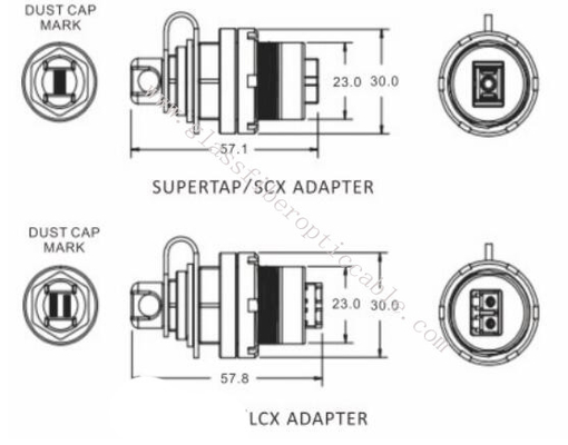 Cables exteriores a prueba de polvo del remiendo de la fibra óptica con el adaptador IP67 del conector del SC LC MPO