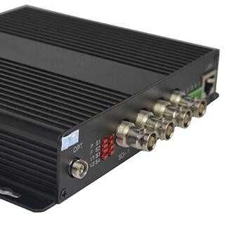 4 transmisor de la fibra del puerto HD-SDI con Ethenet y Bidi RS485