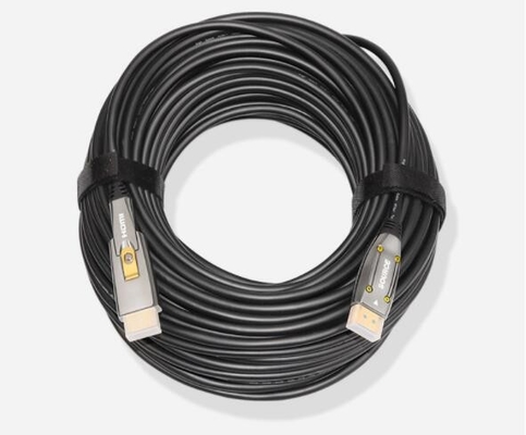 Fibra negra Hdmi óptico del cable de HDMI AOC a la ayuda 4K 3D 18Gbps del suplemento de los 10m los 20m los 50m del cable de Hdmi