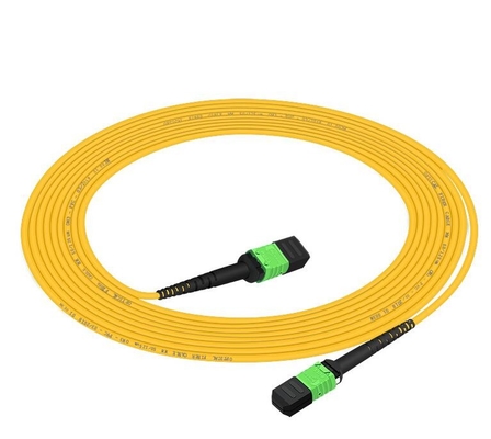 Puente los 2m (los 6ft) OS2 9/125 del conector hembra del cable de la fibra óptica MPO 24 solos modos de la base