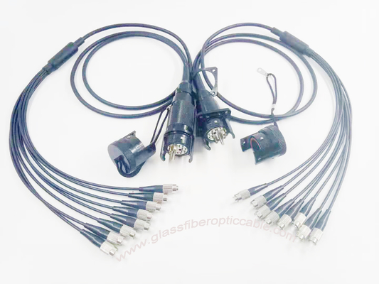 4C 8C 12C amplió el conector hermafrodita de varios canales de la fibra óptica del haz del haz para el CCTV militar de las comunicaciones tácticas