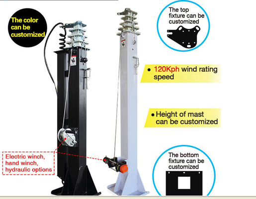 sistema de la turbina de viento solar del generador de 600W Maglev con 6 a 9 metros de palo telescópico