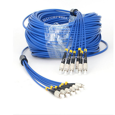 Cable de fribra óptica del solo modo de la base de la prenda impermeable 4, cordón de remiendo al aire libre de la fibra del duplex de 3M
