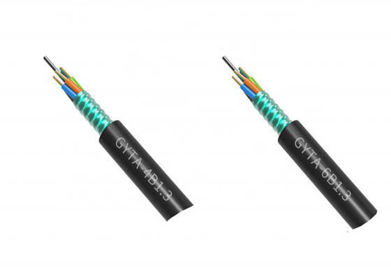 Cable de fribra óptica enterrado directo al aire libre con 12 32 el cable óptico de la fibra de vidrio de la base GYTA