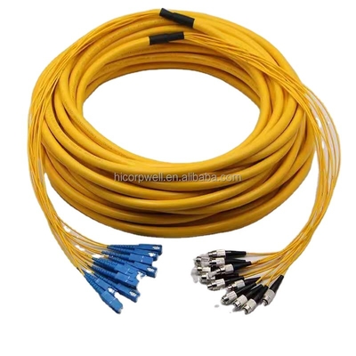 Cable de rama de fibra óptica unimodal del cordón de remiendo del solo modo del ST 2.0m m del SC FC del LC 24 C