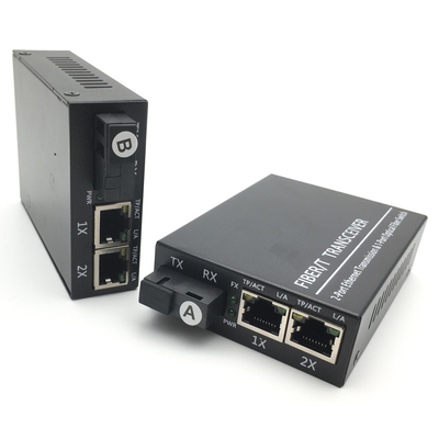 Ethernet del transmisor-receptor los 20KM 1SC 2 RJ45 850nm 1310nm 1550nm de la fibra óptica del IEC 60794