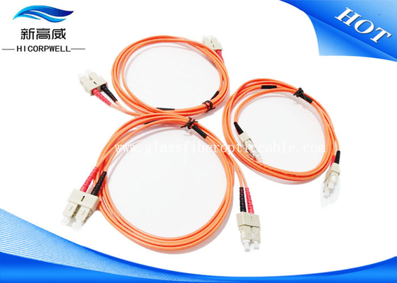 Milímetro 3,0 de DX LSXH del PVC los 2M de la fibra óptica del remiendo de los cables de SC UPC del SC UPC para el espacio aéreo