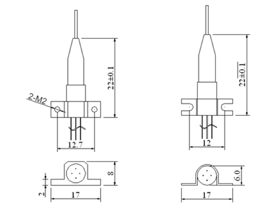 Módulos coaxiales del laser del diodo de la coleta DFB de la fibra óptica para los transmisores ópticos