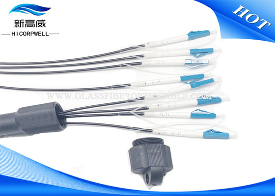 2,4,8,12 cables tácticos al aire libre del cordón de Pach de los conectores de la prenda impermeable de las FO IP67 PDLC de los corazones