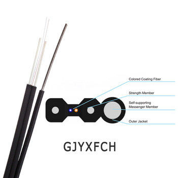 6.5-6.8mm Dia exterior de fibra óptica de vidrio cable negro de color único multi modo para aplicaciones industriales versátiles
