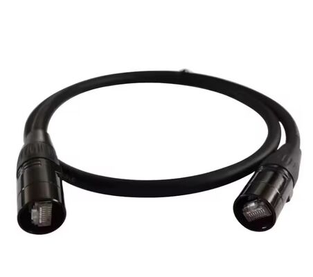Señales de conexión de pantalla LED de audio 1Ch Cat6 5M-90M Negro Fácil de mover Cable de red RJ45-rj45 Conector Ethercon