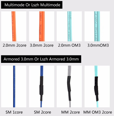 Fibra óptica 2 núcleos Tactical Cables de parche de fibra óptica por carrete 100m - 1000m de longitud