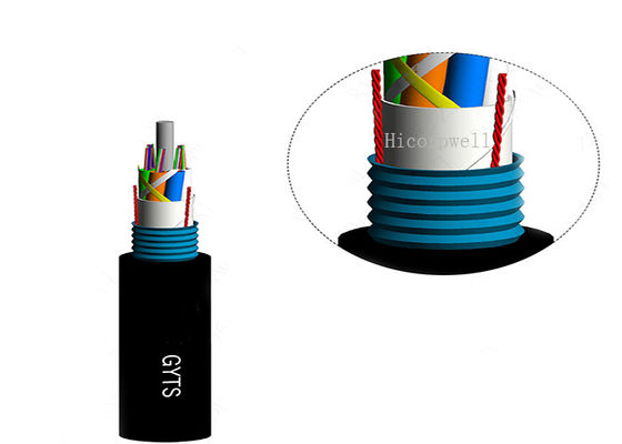 GYTS roban la base subterráneo acorazada 24/48 del cable óptico de la fibra de vidrio del SM/96/144