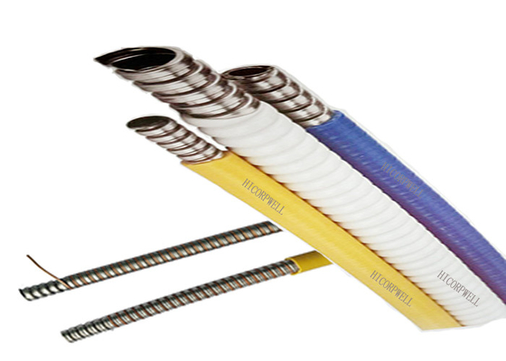Manguera protectora del metal de la fibra óptica de los componentes del conducto impermeable del metal flexible para el cable acorazado de la fibra