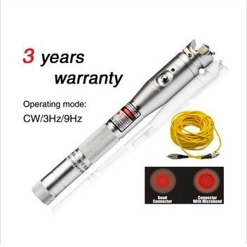 Envoltura de cuero de la falta de las herramientas para pruebas de la fibra de 5MW 10MW 20MW del negro visual del detector 30MW