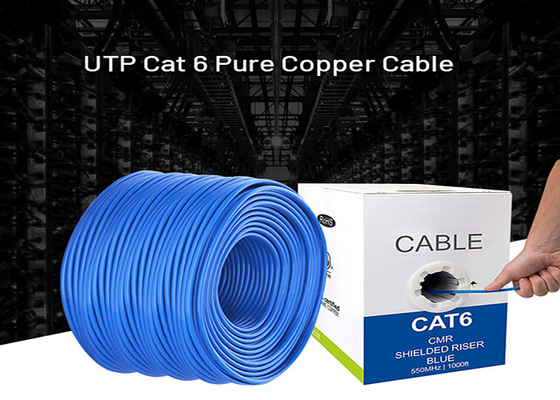 24awg de cobre puro 2 pares 4 pares del gato 6 Lan Cable los 305m el 1000ft 0,56 pruebas del paso de Utp