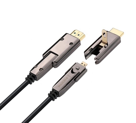 4:4 de la ayuda 3D 4K@60Hz YUV del cable HDMI de la fibra: 4 18Gbps llenos con HDMI micro y los conectores los hasta 300M