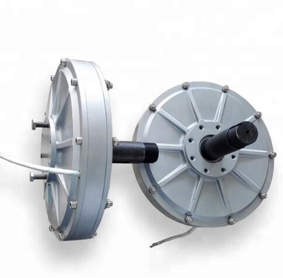0.3kW Generador de magnetos permanentes de flujo axial de bajo par con rotor interno (rotación del eje, cables fijos de la cáscara)